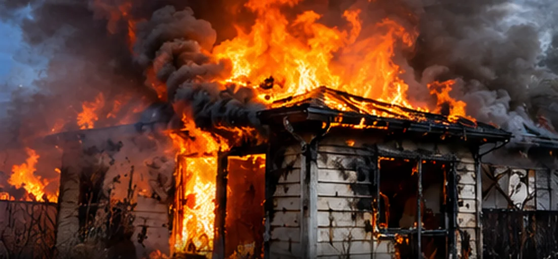 Fire and smoke damage to a residential property