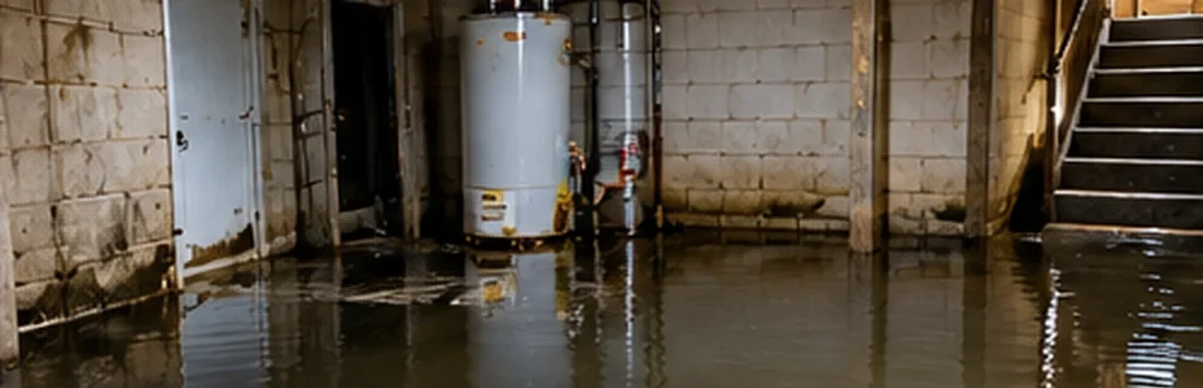 Floodwater in a residential basement