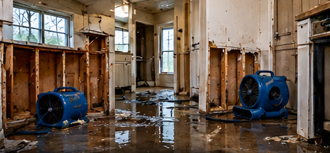 Water damage inside a residential property